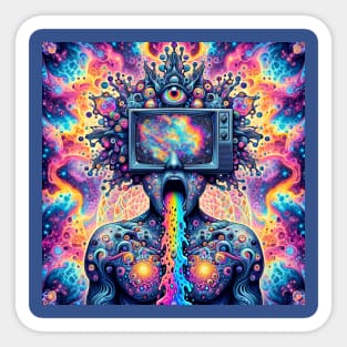 trippy psychedelic fractal madness Sticker